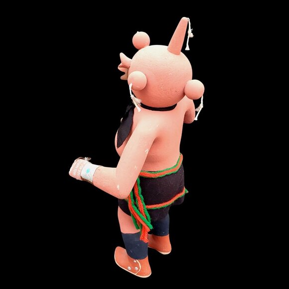 Vintage Zuni Hopi Katsina Mudhead Carved Wood Kachina Doll With Rattle by Ross - Picture 4 of 11